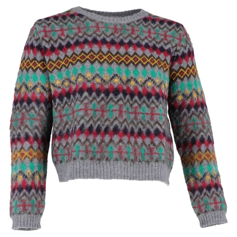 Maison Margiela Knitted Printed Sweater in Multicolor Wool